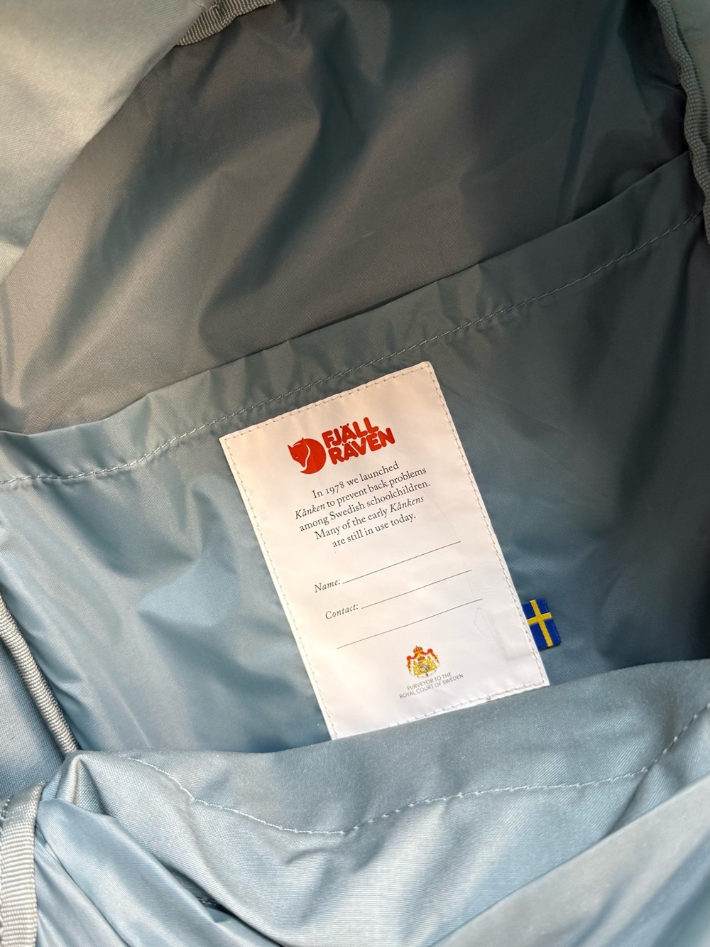 Fjallraven Kanken Backpack - Light Blue with Red Logo - Picture 5 of 5